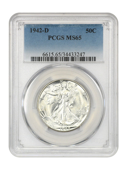 1942-D 50C PCGS MS65