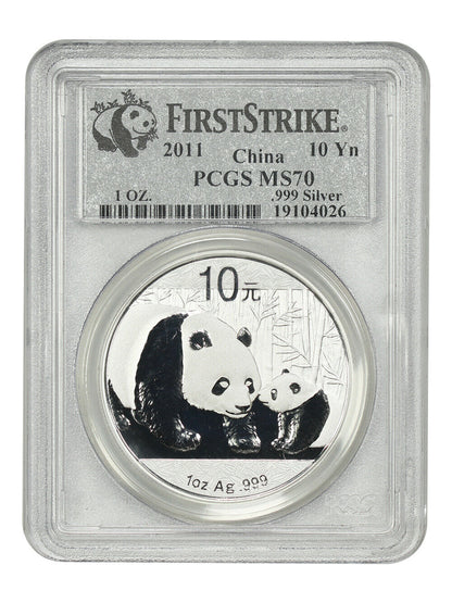 China: 2011 10Yn Silver Panda PCGS MS70 (First Strike) - Other