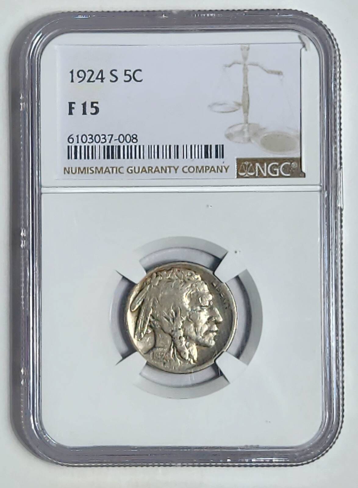 1924 S Indian Buffalo NGC F-15