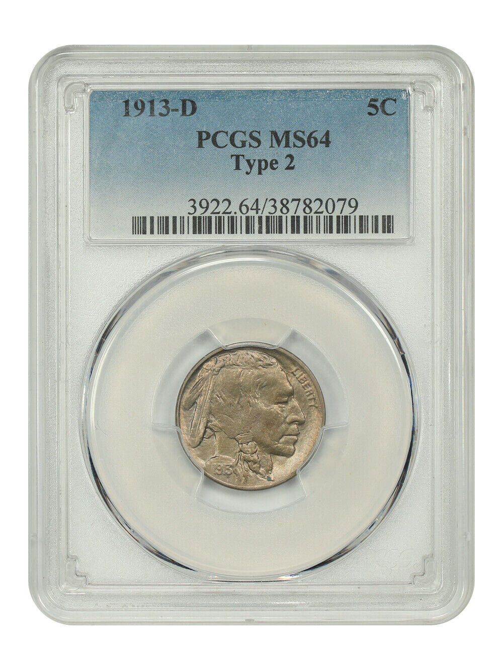 1913-D 5C PCGS MS64 (Type 2) - Buffalo Nickel - Tough D-Mint