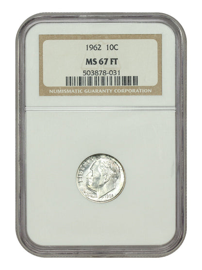 1962 10C NGC MS67FB - Roosevelt Dime