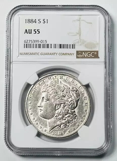 1884 S Morgan Silver Dollar NGC AU-55