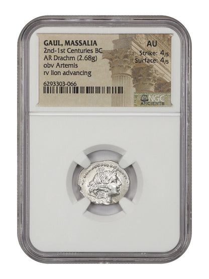 Ancient Roman: (2nd-1st Centuries BC) AR Drachm NGC AU (Gaul, Massalia)