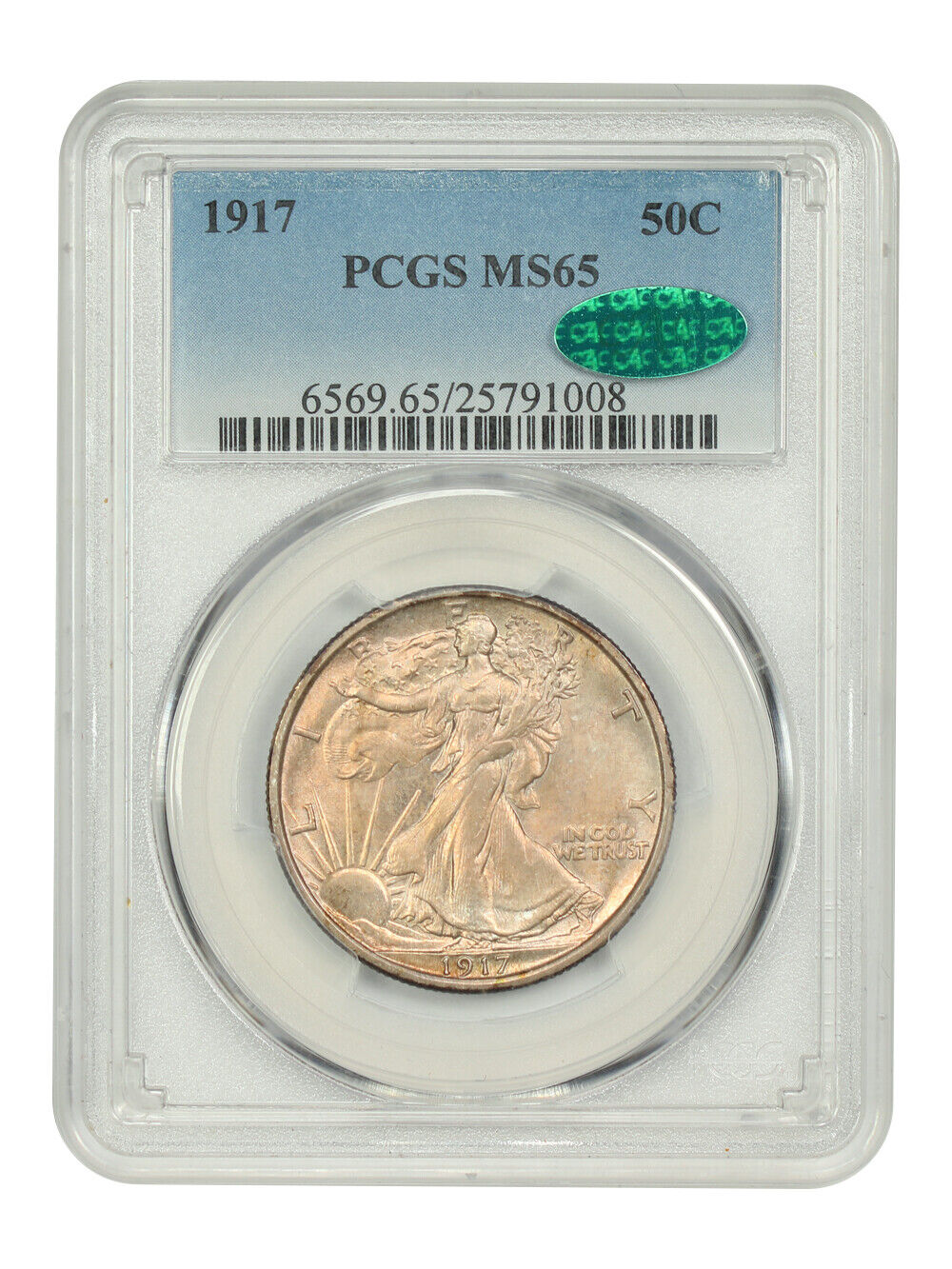 1917 50C PCGS/CAC MS65 - Walking Liberty Half Dollar