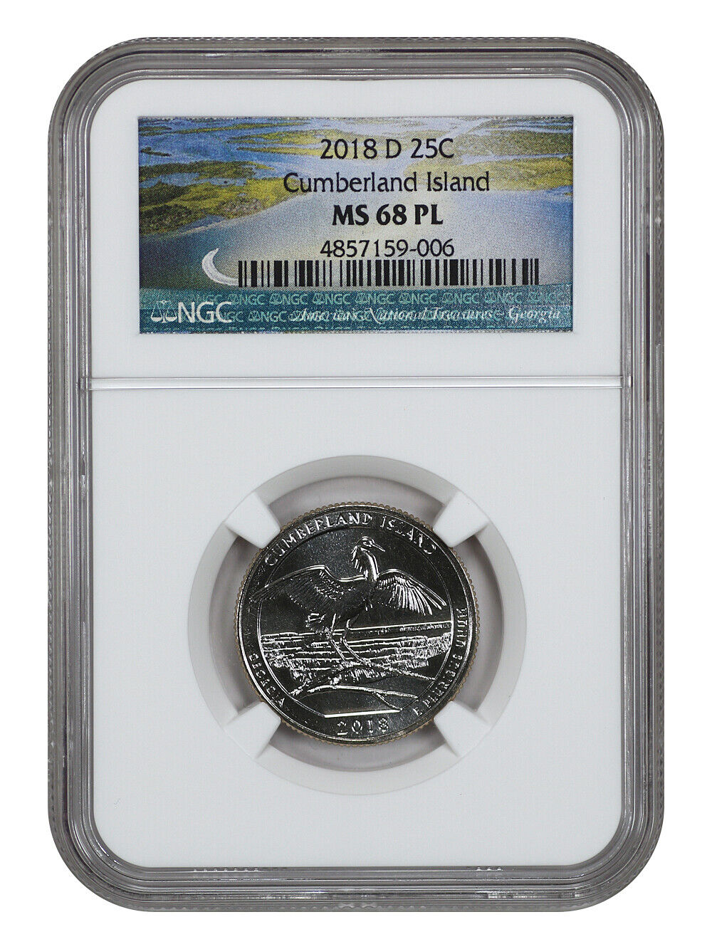 2018-D 25C Cumberland Island NP NGC MS68 - Type 1 - Clad