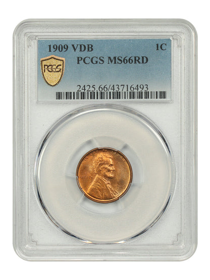 1909 VDB 1C PCGS MS66RD - Lincoln Cent (Wheat Reverse) - Popular VDB Issue