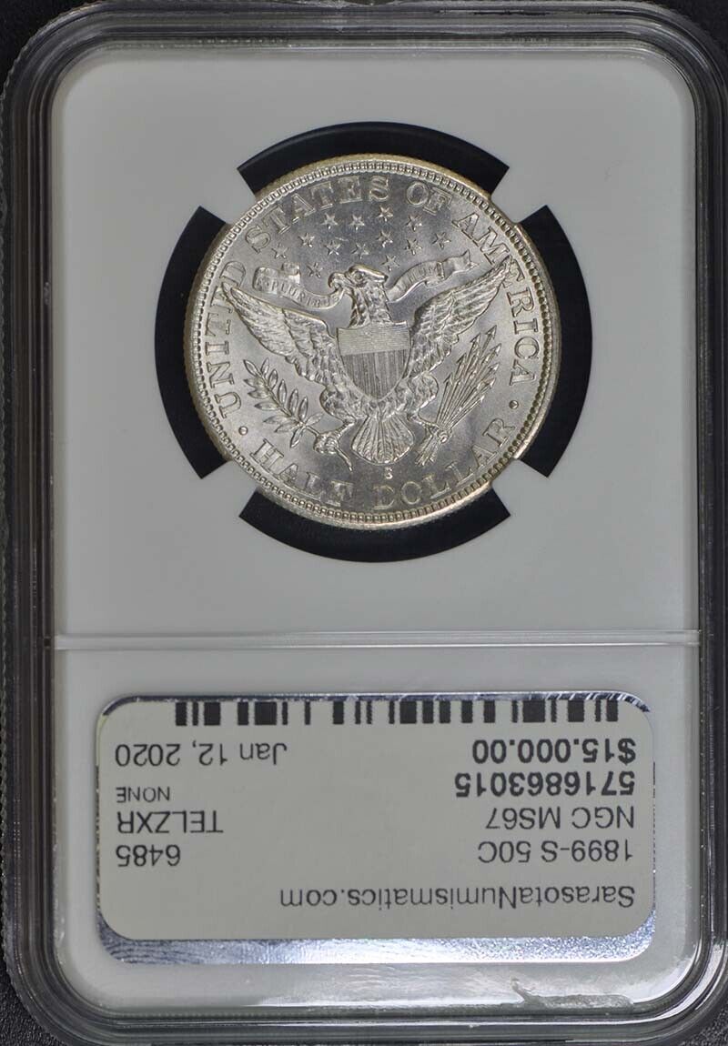 1899-S Barber Half Dollar 50C NGC MS67