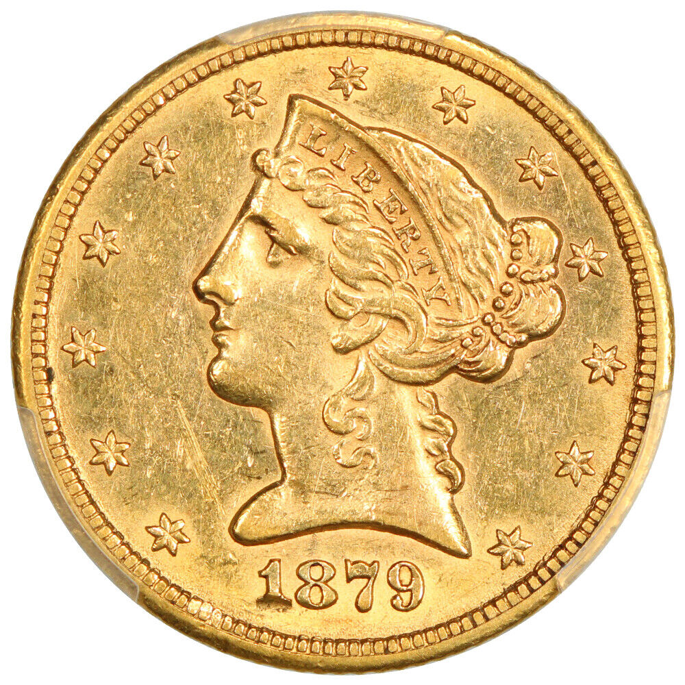 1879-CC $5 PCGS AU55