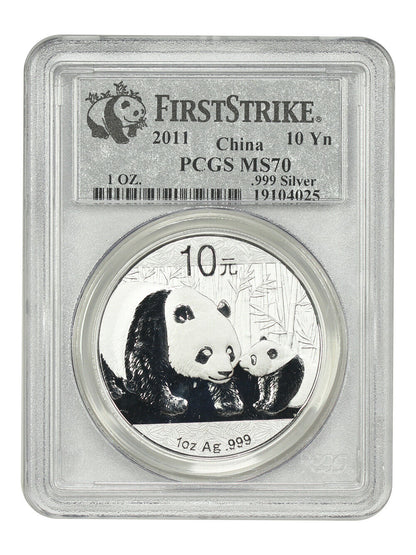 China: 2011 10Yn Silver Panda PCGS MS70 (First Strike) - Other