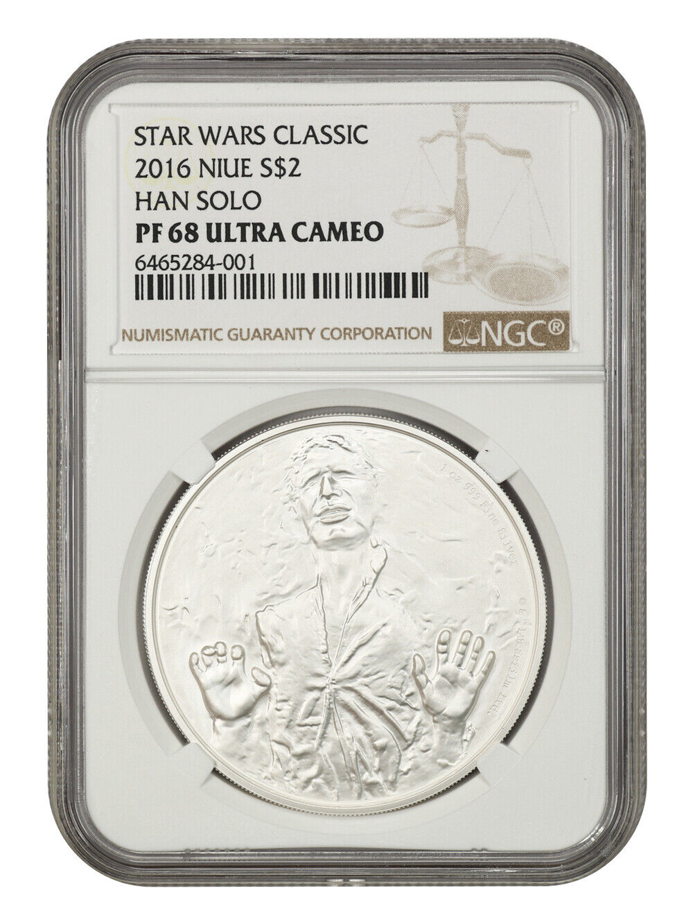 Niue: 2016 Star Wars Han Solo $2 NGC Proof 68 UCAM (With Box and COA)