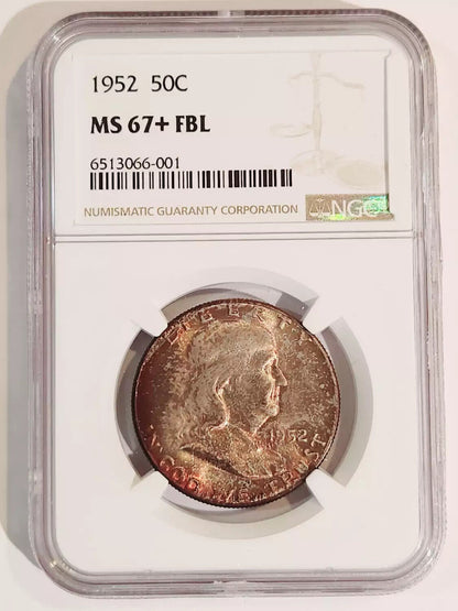 1952 P Franklin Half Dollar NGC MS-67+ FBL - WOW COLOR+