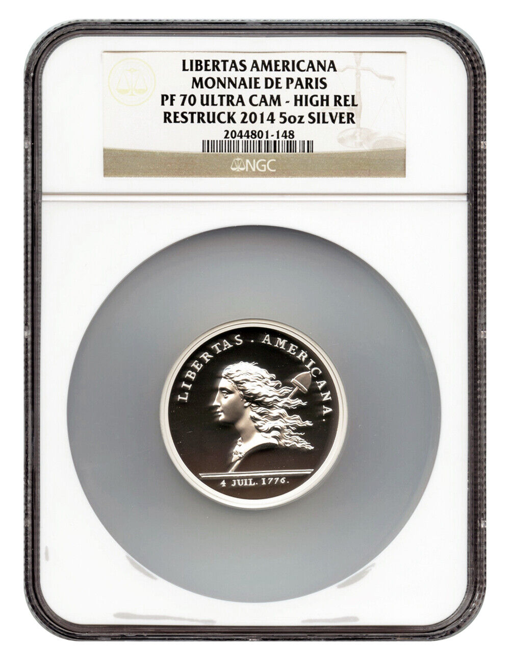 (1776) Medal Libertas Americana 5 oz Silver 2014 Restrike NGC PR70DCAM