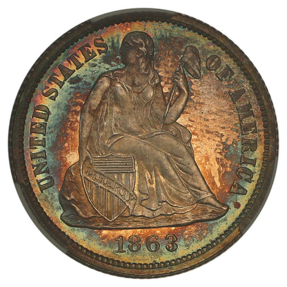 1863 10C CACG PR66+CAM ex: D.L. Hansen - Liberty Seated Dime