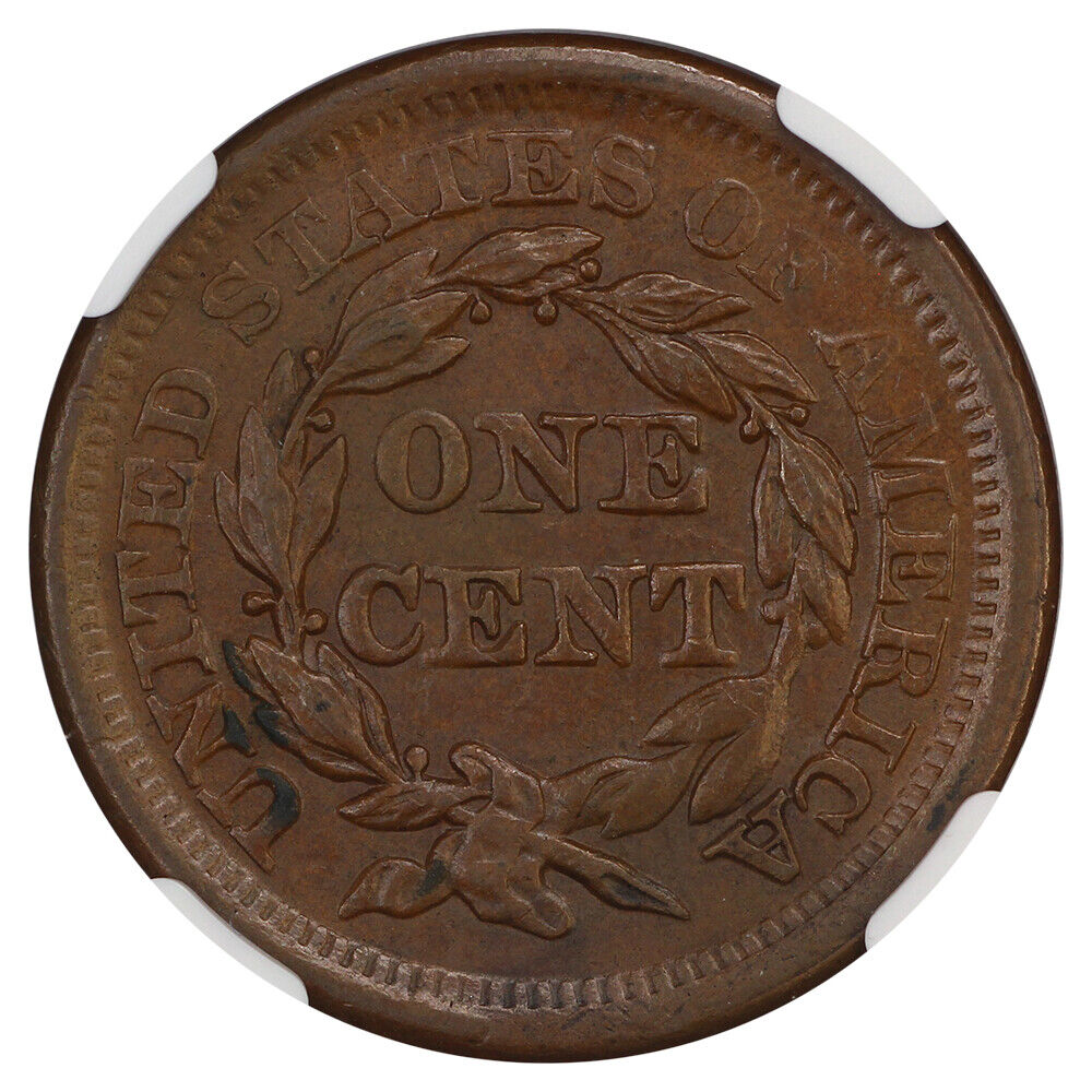 1857 1C NGC MS62BN (Small Date) - Braided Hair Cent