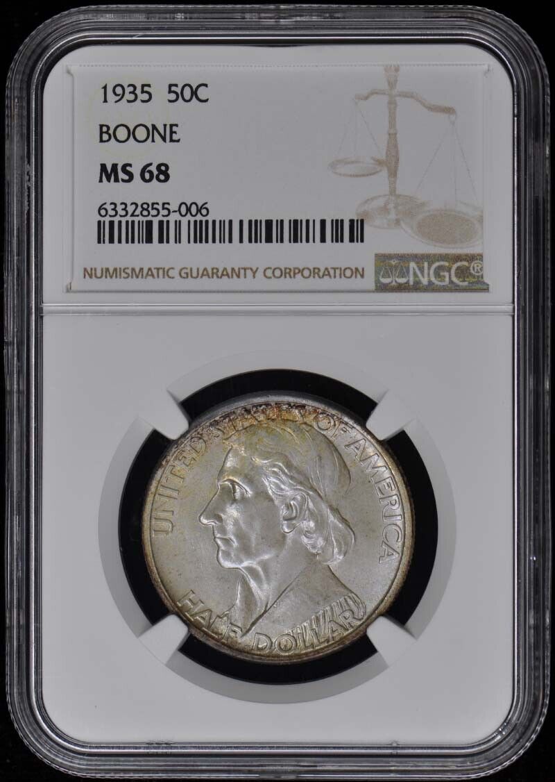 BOONE 1935 Silver Commemorative 50C NGC MS68