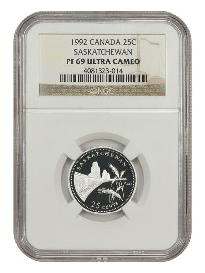 1992 Canada 25c Saskatchewan NGC PF 69 DCAM