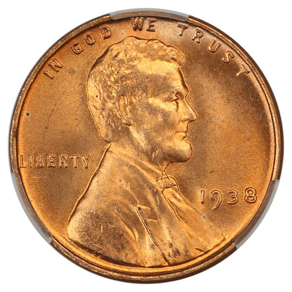 1938 1C CACG MS67RD - Lincoln Cent (Wheat Reverse)