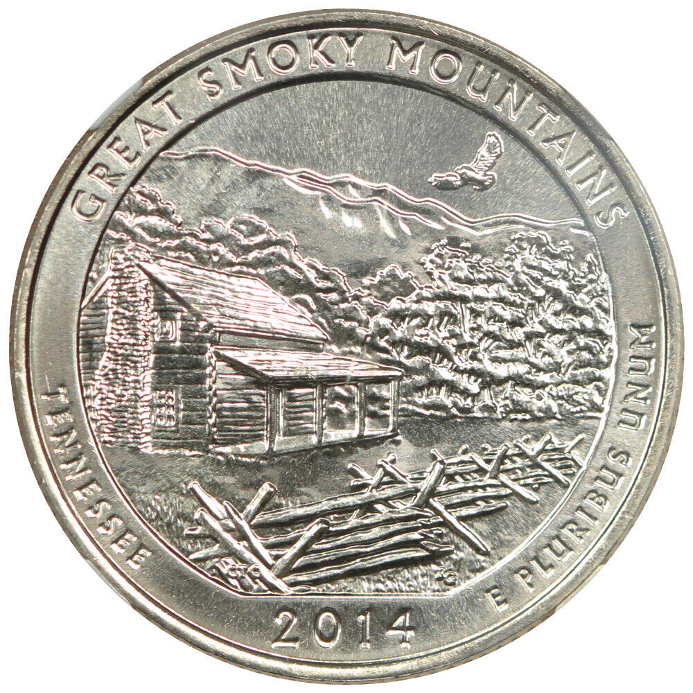 2014-D 25C Great Smoky Mtns NP NGC MS68 - Type 1 - Clad