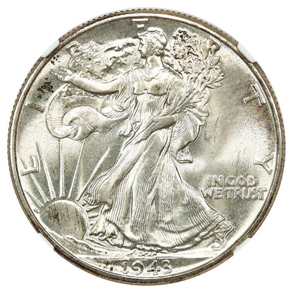 1943 50C NGC MS67 - Walking Liberty Half Dollar