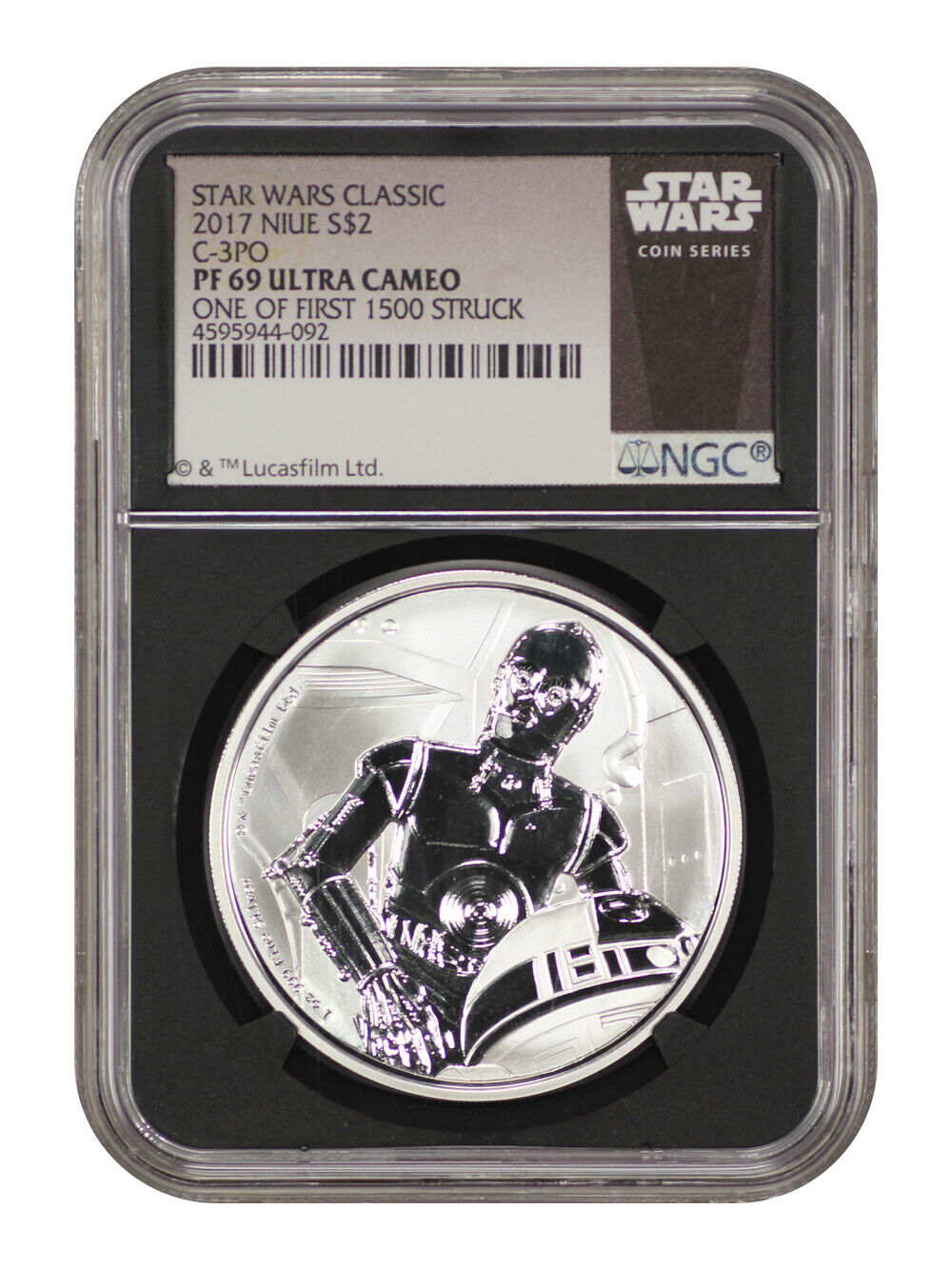 Niue: 2017 Star Wars C-3PO $2 NGC Proof 69 UCAM (One of First 1500 Struck)