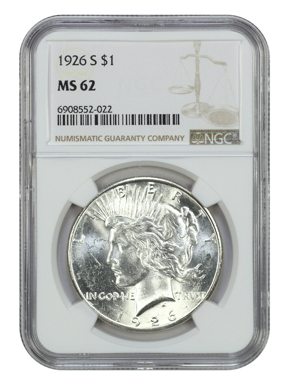 1926-S $1 NGC MS62 - Peace Dollar