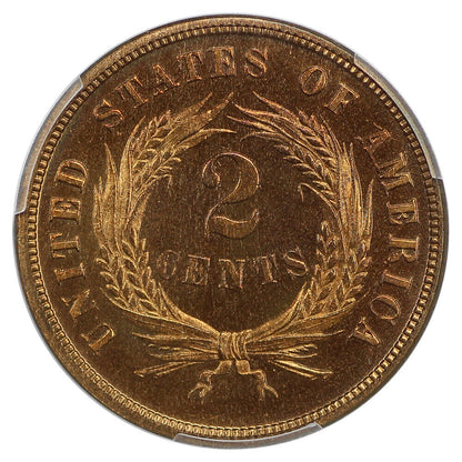 1869 2C PCGS PR66+RD ex: D.L. Hansen