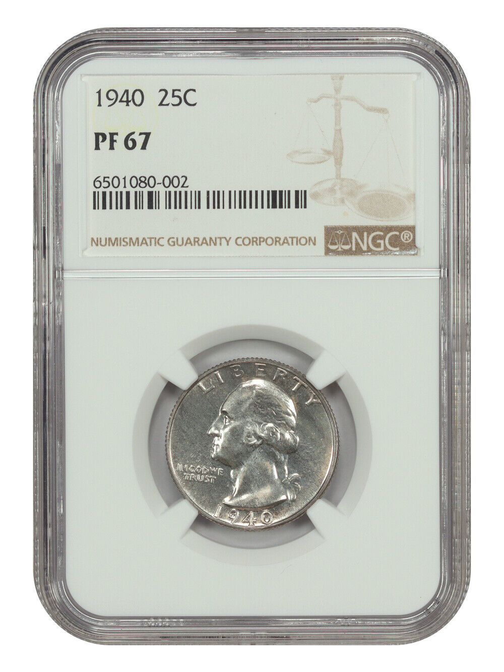 1940 25C NGC PR67 - Washington Quarter