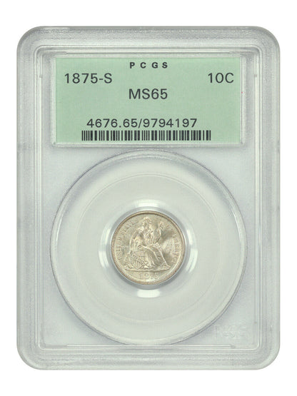 1875-S 10C PCGS MS65 (OGH) - Liberty Seated Dime