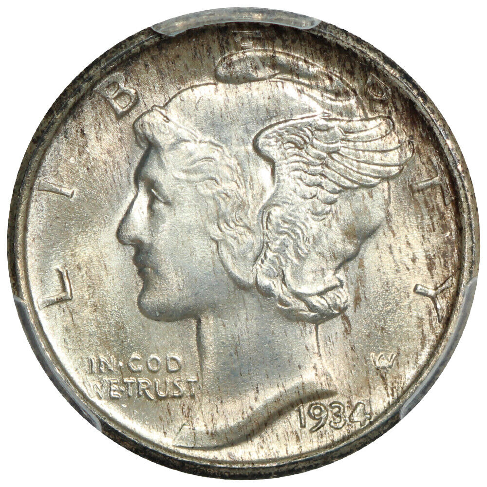 1934 10C PCGS MS67FB - Mercury Dime