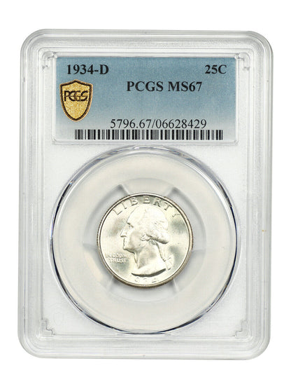 1934-D 25C PCGS MS67