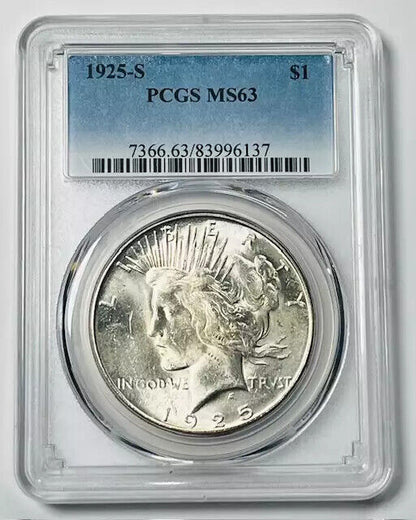 1925 S Peace Dollar PCGS MS-63