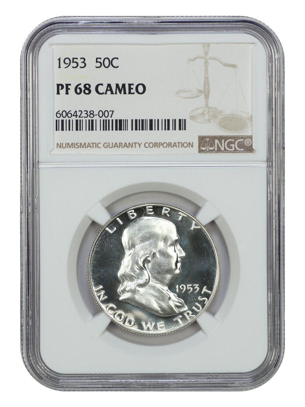 1953 50C NGC PR68CAM - Franklin Half Dollar