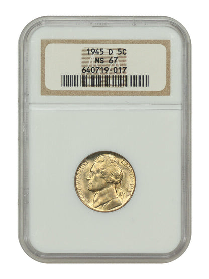 1945-D 5C NGC MS67 - Jefferson Nickel