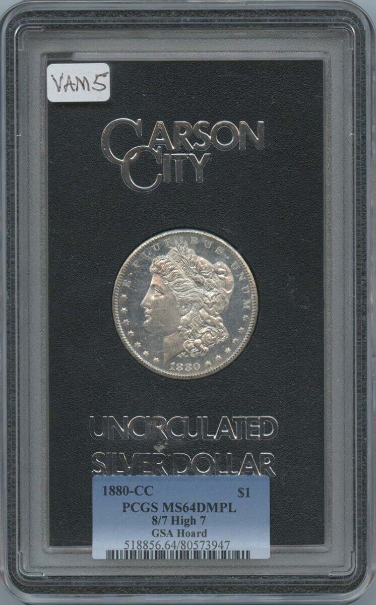 1880-CC Morgan Dollar GSA Hoard PCGS MS64 DMPL 8/7 High 7