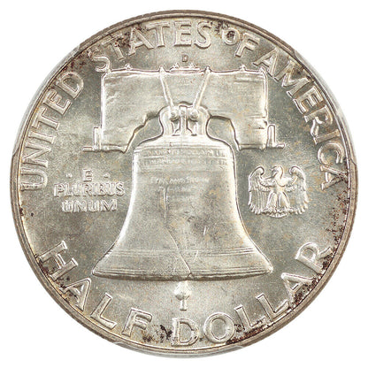 1963-D 50C PCGS/CAC MS66+FBL ex: D.L. Hansen - Franklin Half Dollar