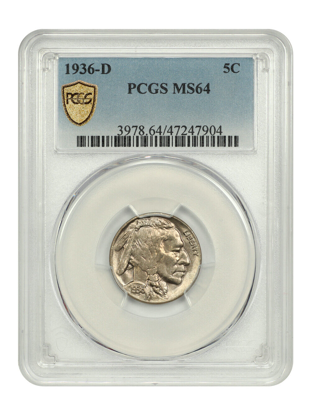 1936-D 5C PCGS MS64