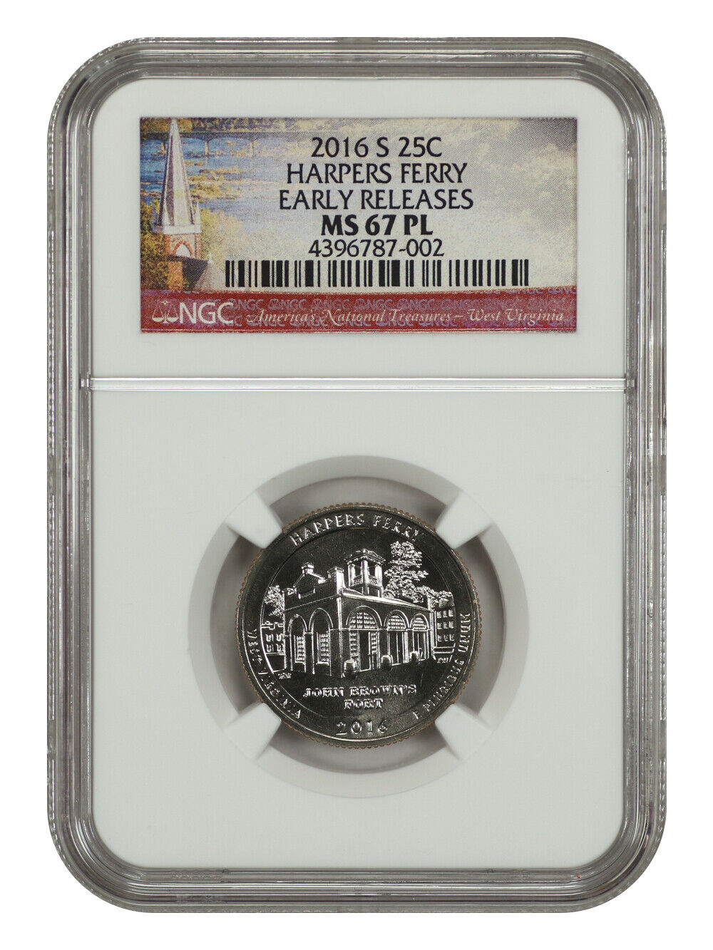 2016-S 25C Harpers Ferry NP NGC MS67PL (Early Releases) - Type 1 - Clad