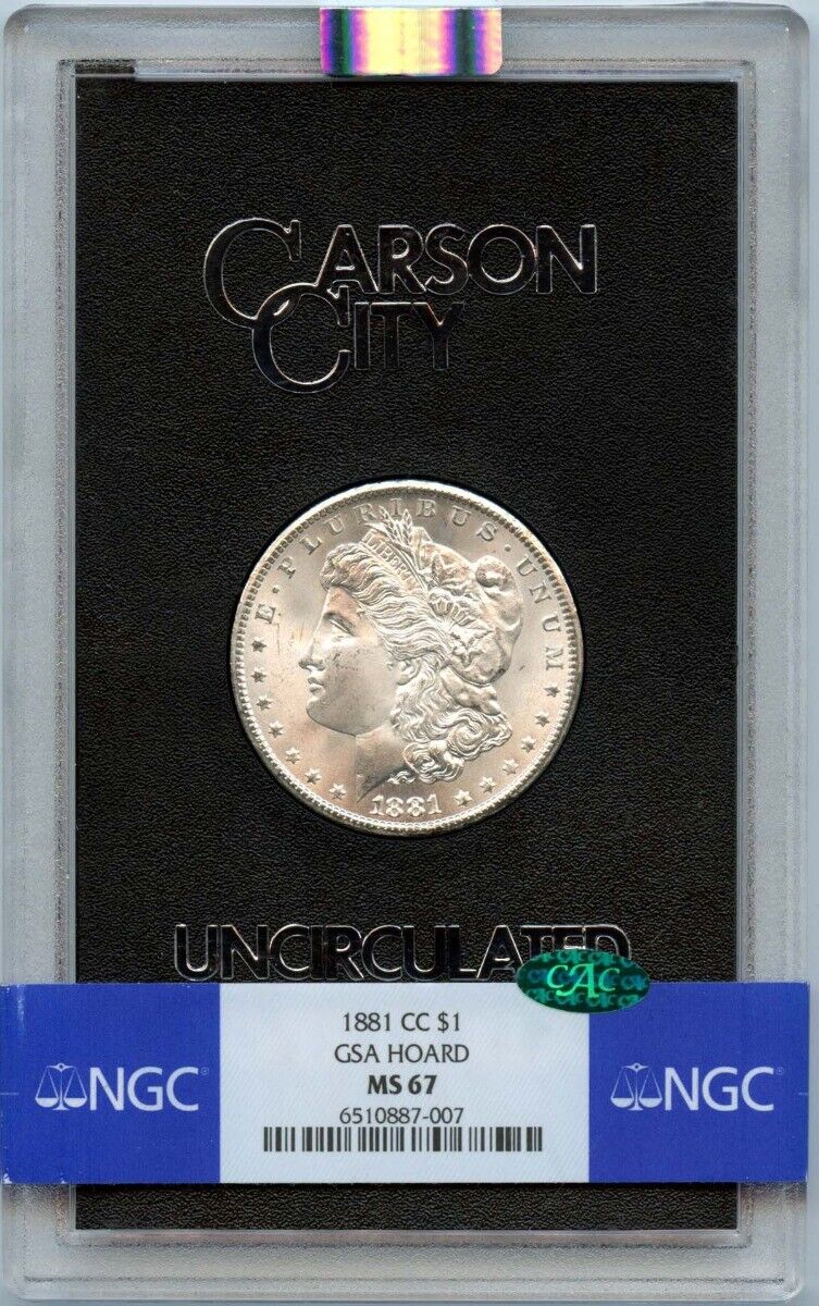 1881-CC Morgan Dollar GSA HOARD S$1 NGC MS67 (CAC)