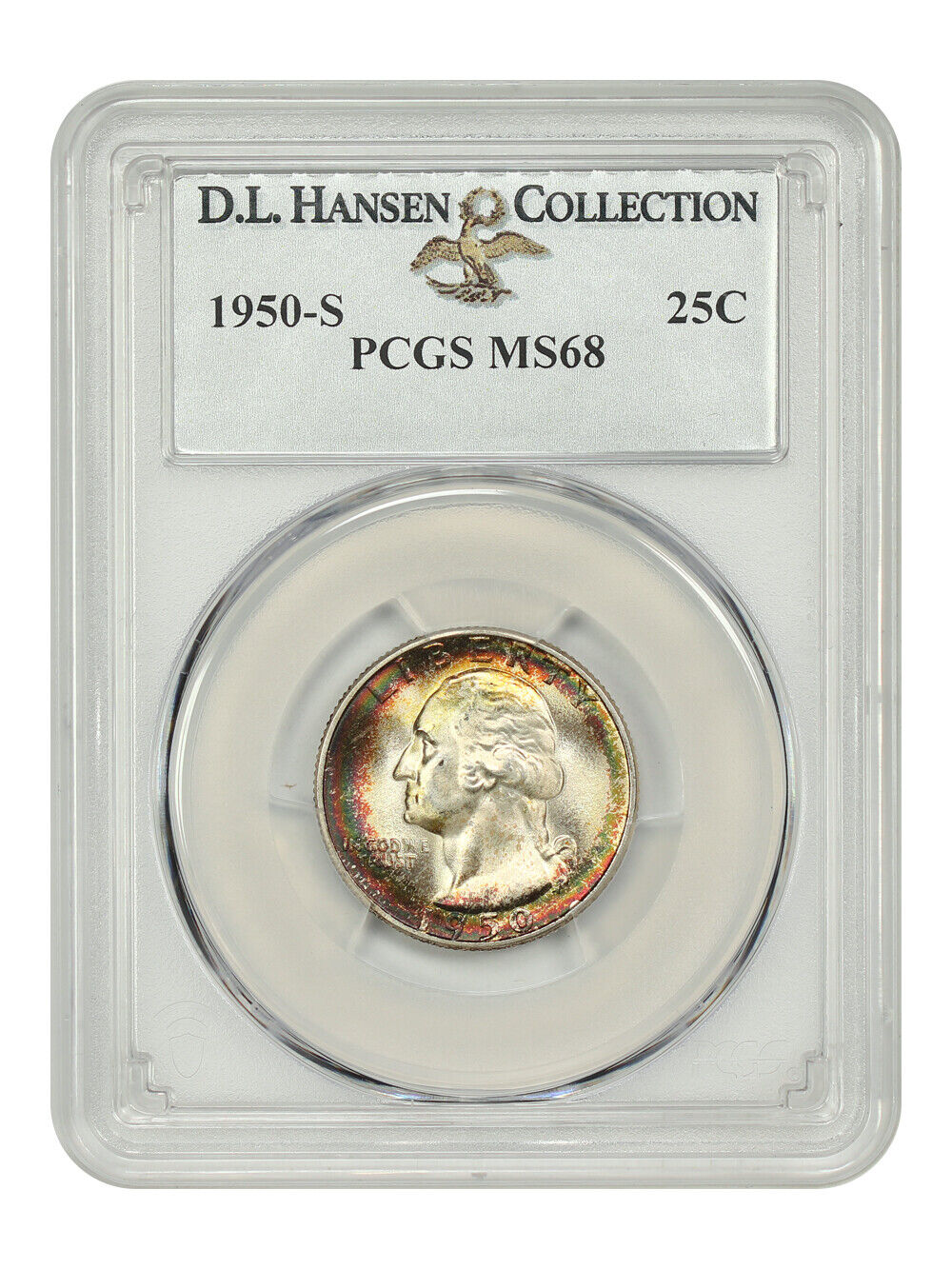 1950-S 25C PCGS MS68 ex: D.L. Hansen - Washington Quarter