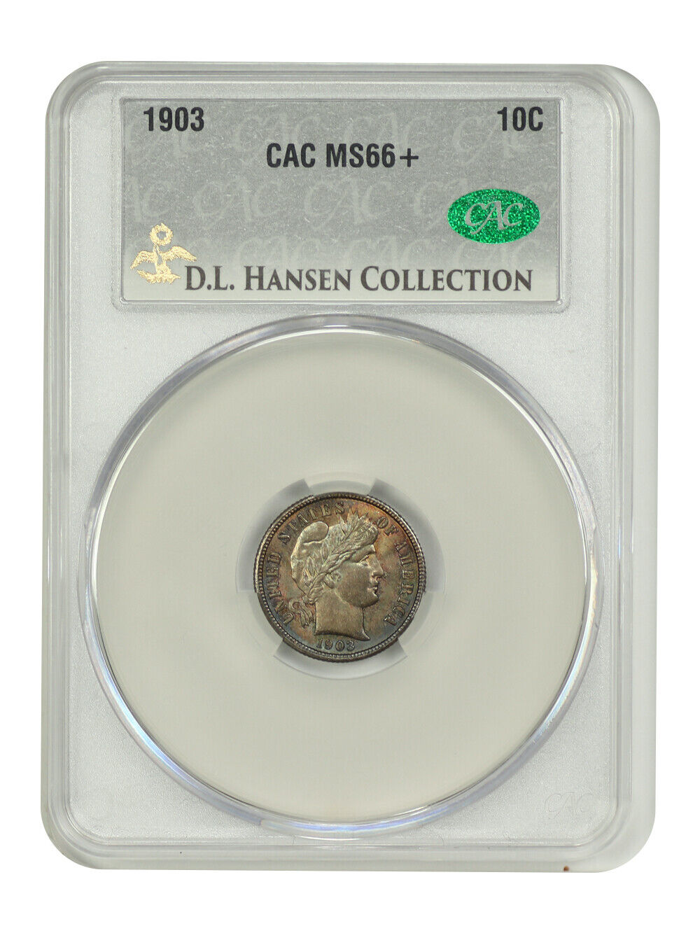 1903 10C CACG MS66+ ex: D.L. Hansen - Barber Dime