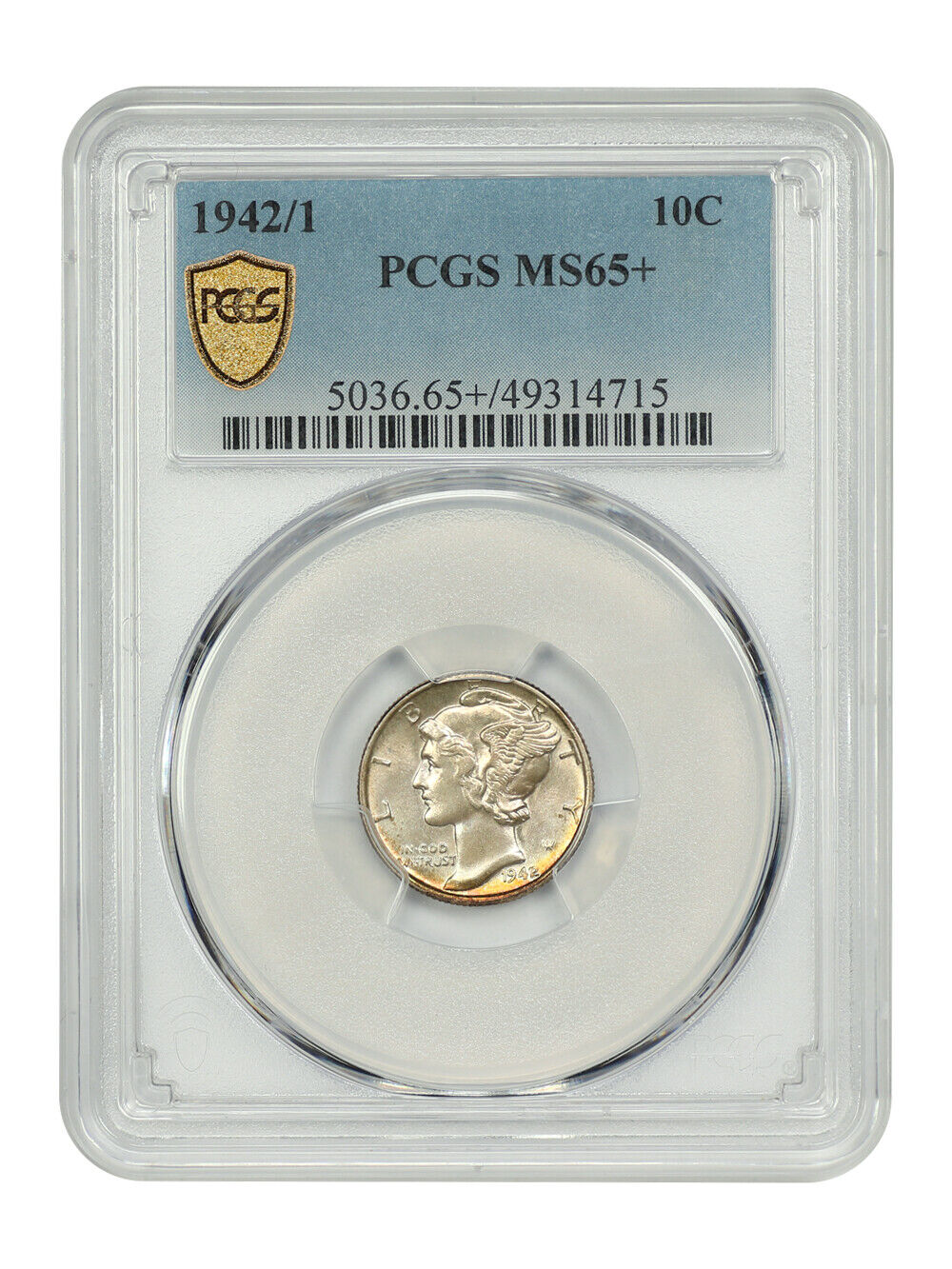 1942/1 10C PCGS MS65+ - Mercury Dime