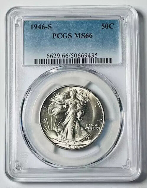 1946 S Walking Liberty Half Dollar PCGS MS-66 White Coin