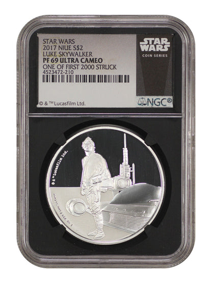 Niue: 2017 Star Wars Luke Skywalker $2 NGC Proof 69 UCAM (First 2000 Struck)