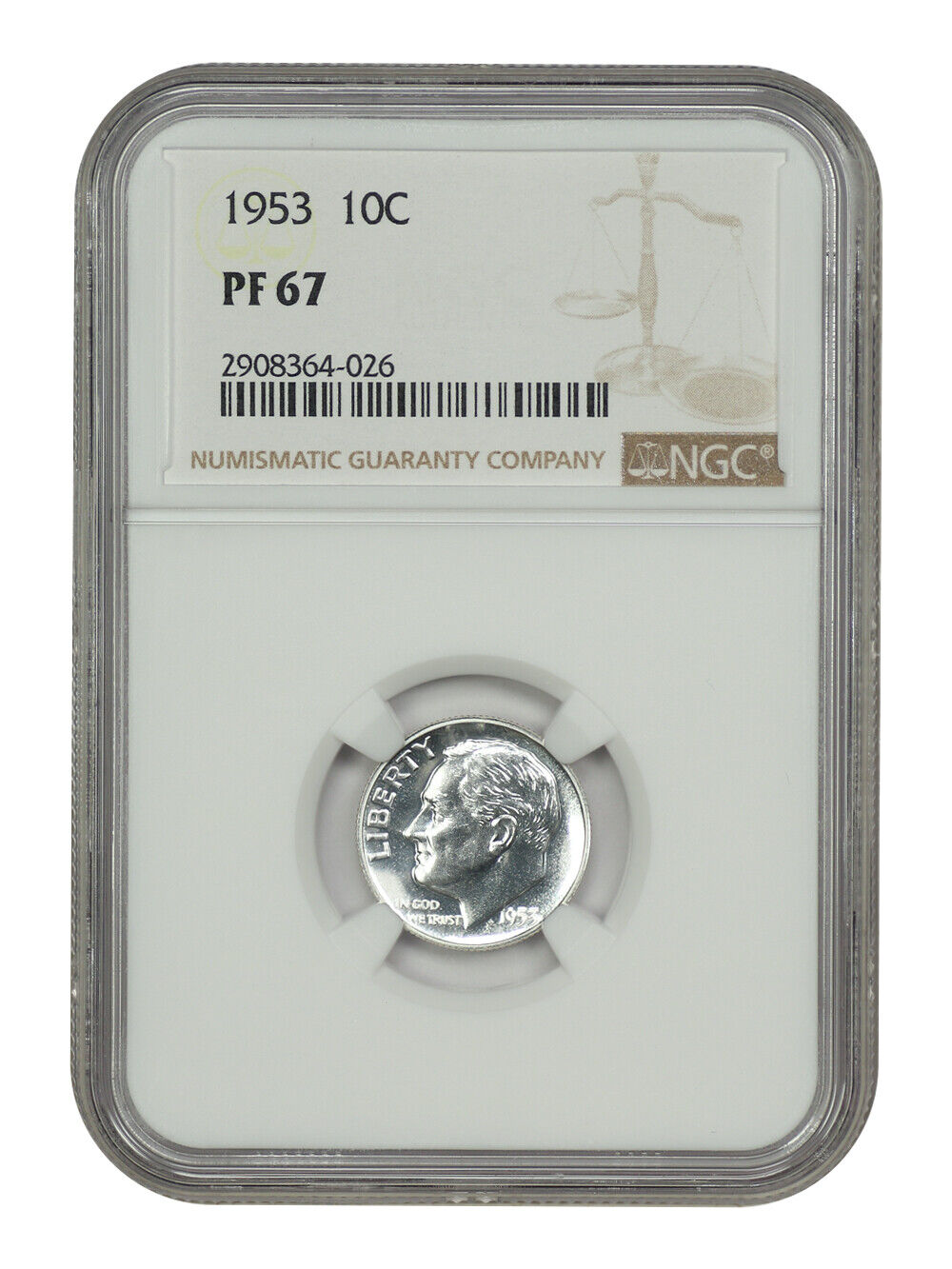 1953 10C NGC PR67 - Roosevelt Dime