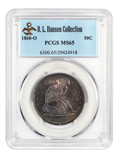 1860-O 50c PCGS MS65 ex: D.L. Hansen