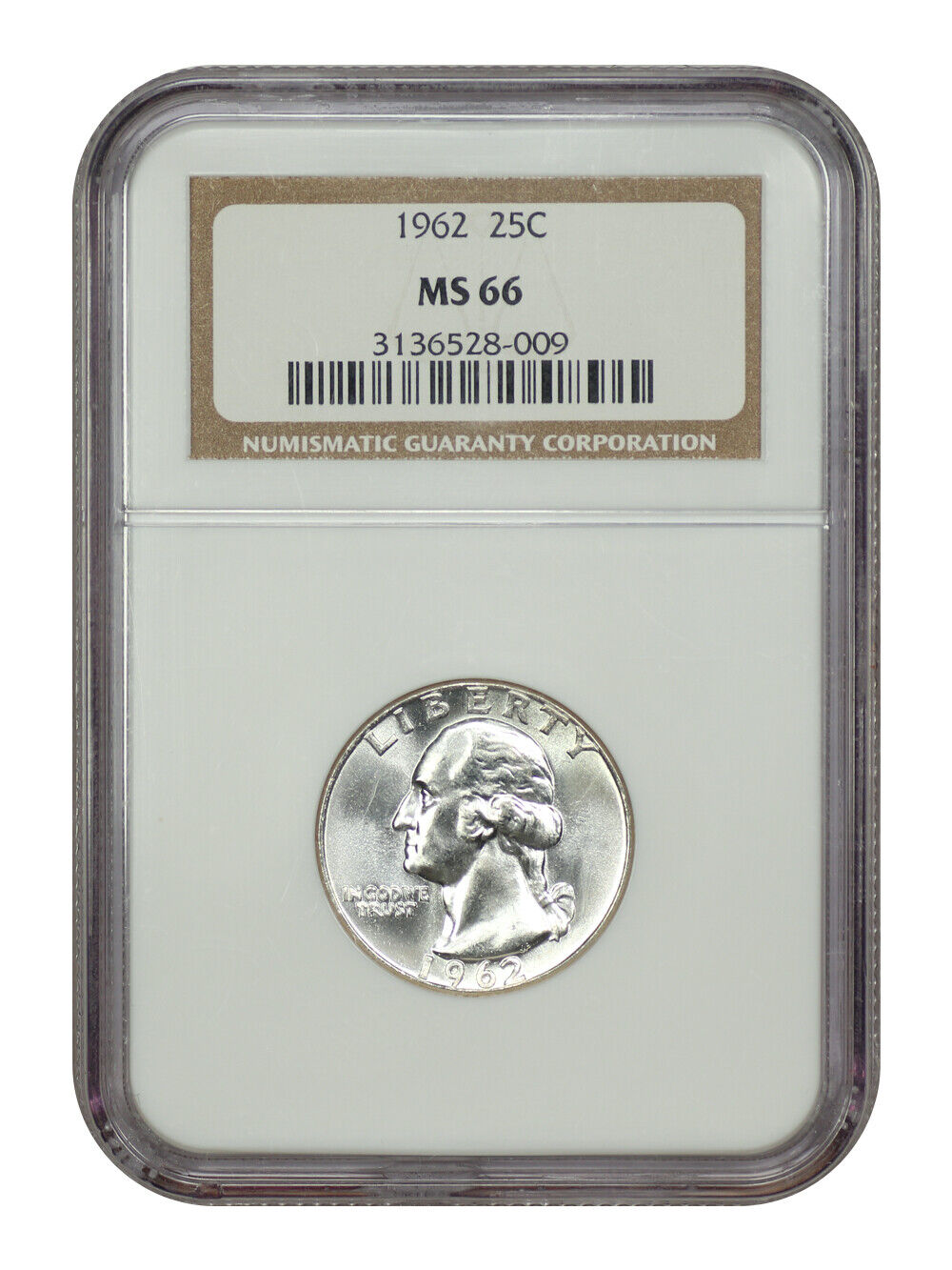 1962 25C NGC MS66 - Washington Quarter