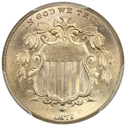 1873 5c PCGS MS65 (Open 3) ex: D.L. Hansen