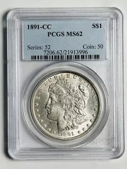 1891 CC Morgan Silver Dollar PCGS MS-62 Carson City