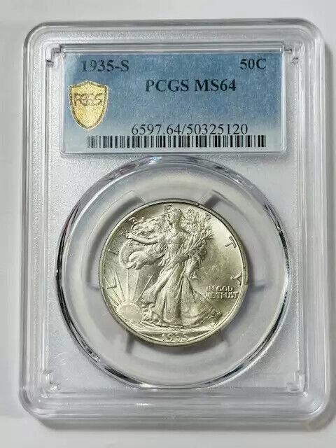 1935 S Walking Liberty Half Dollar PCGS MS-64 Nice Coin!