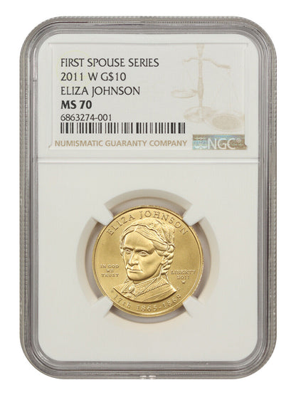 2011-W $10 Eliza Johnson NGC MS70